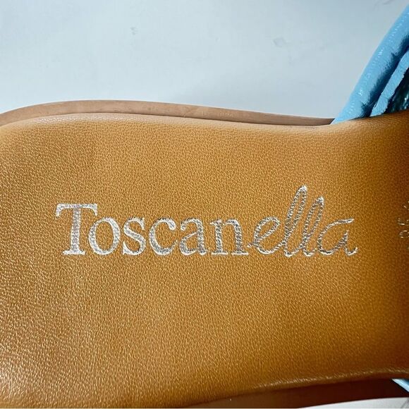 Toscanella Italian Sky Blue Embellished Boho Comfort Slide Sandals SZ 8.5 - Picture 10 of 13